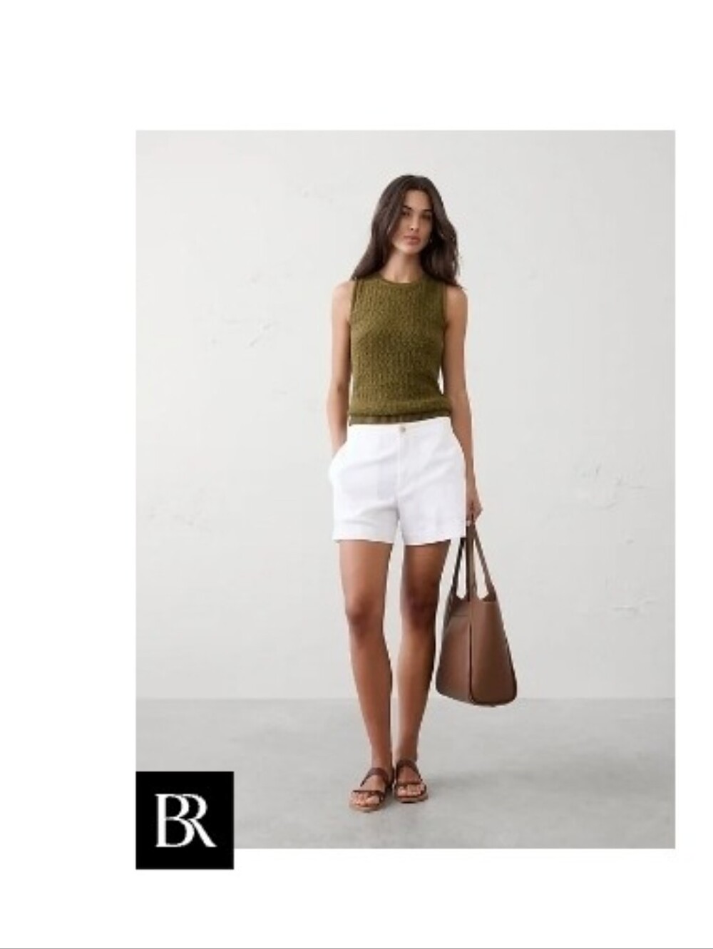Banana Republic Olive Knit Sleeveless Sweater Tank